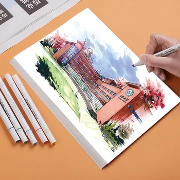 

30 Sheets A4 Marker Pad for Alcohol-based Ink Markers Watercolor Sketchbook for Drawing Proffessional Marker Paper Art Supplies