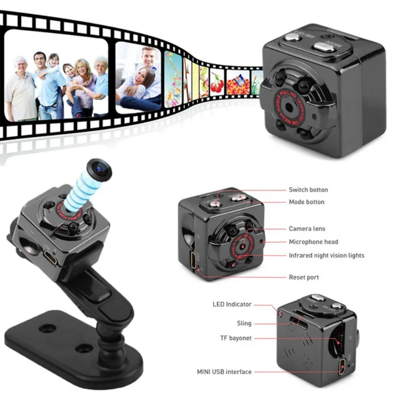 HD Camera Mini Camera 1080p SQ8 Micro Outdoor Camera Sport Video Night Vision Body DVR DV Tiny Motion Sensor Minicamera