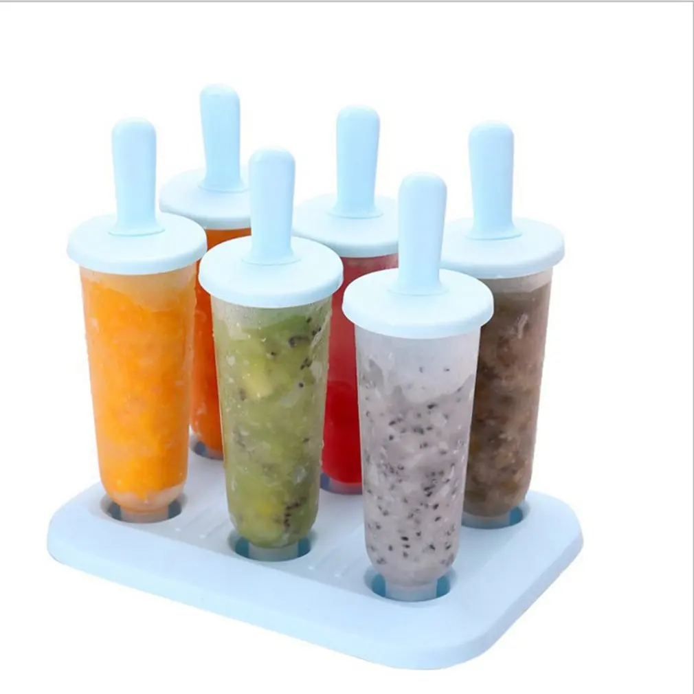

6pcs Popsicle Molds Ice Cream Maker Lolly Mould Ice Tray Pan Ice Cube Molds Ice Cream Tools Frozen Mold Ice Pop Maker Moulds