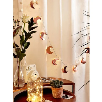

Moon shape LED String lights Holiday lighting Fairy Garland For Christmas Tree Wedding Party Ramadan Decoration 1M