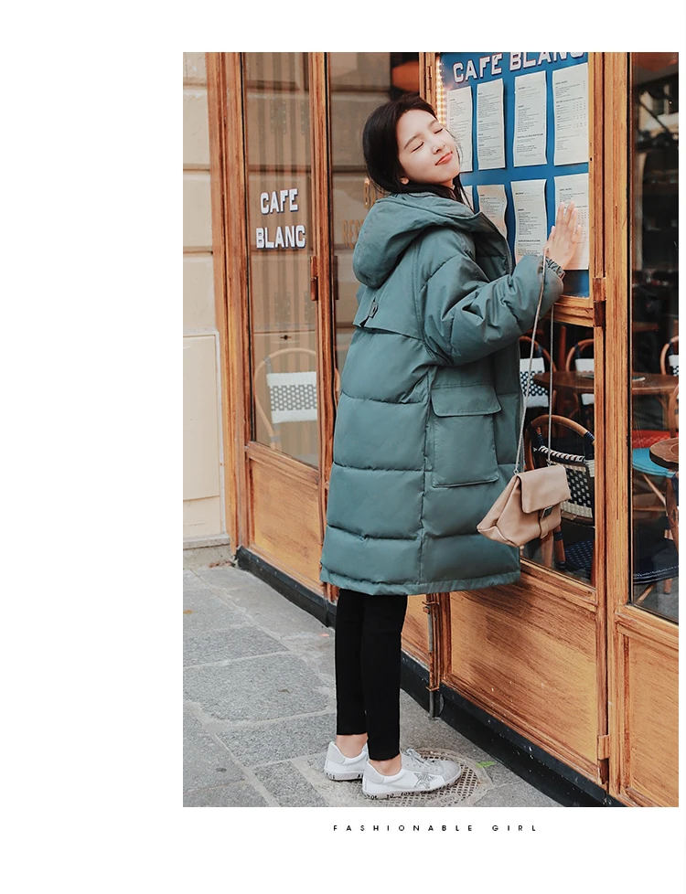 Long Sleeve Mid-length Pocket Zipper Cotton-padded Clothes/Cotton Coat Winter Casual Fashion Qyzfsy1011