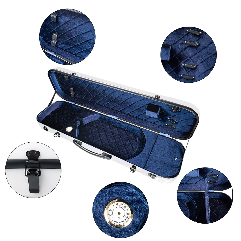 

Full Size 4/4 Professional Violin Case Bag with Soft Interior and Strap White