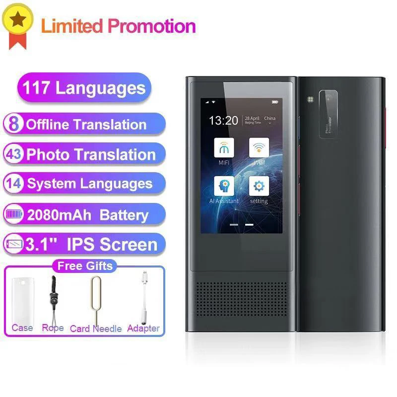 Boeleo W1 3 0 AI voice photo converter 1 дюйма ips 4G wifi 8 Гб памяти 2080 мАч портативный OTG перевод на 117