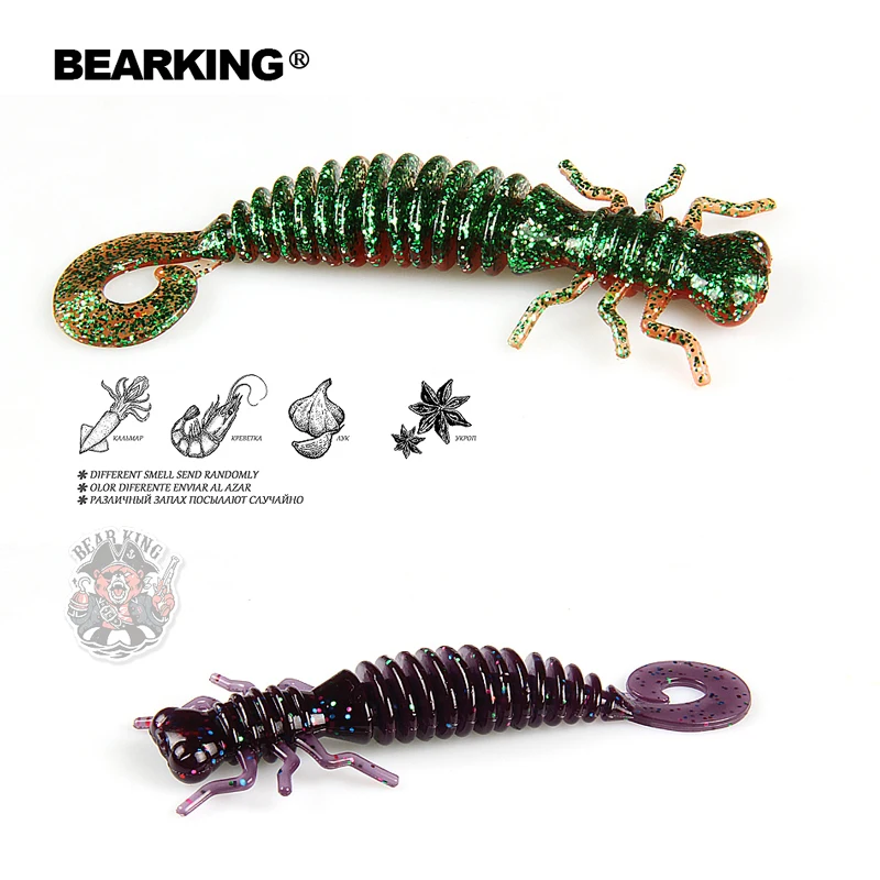 BEARKING личинка 4 8 см 0 94g 10 шт. искусственная Мягкая наживка рыболовные приманки