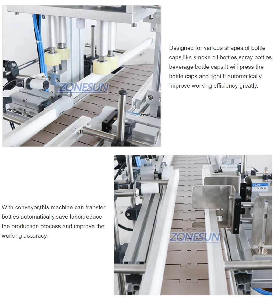 ZONESUN ZS-FAL180C8 Паста Шампунь Гель для душа Джем Стеклянный крем Косметическая бутылка Двойные насадки Наполнение Укупорка Этикетировочная машина