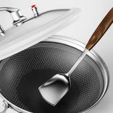 Стиль вакуумный горшок ВОК анти-перелив микро-давление Бездымная сковорода трехслойная сталь антипригарный горшок 304 нержавеющая сталь