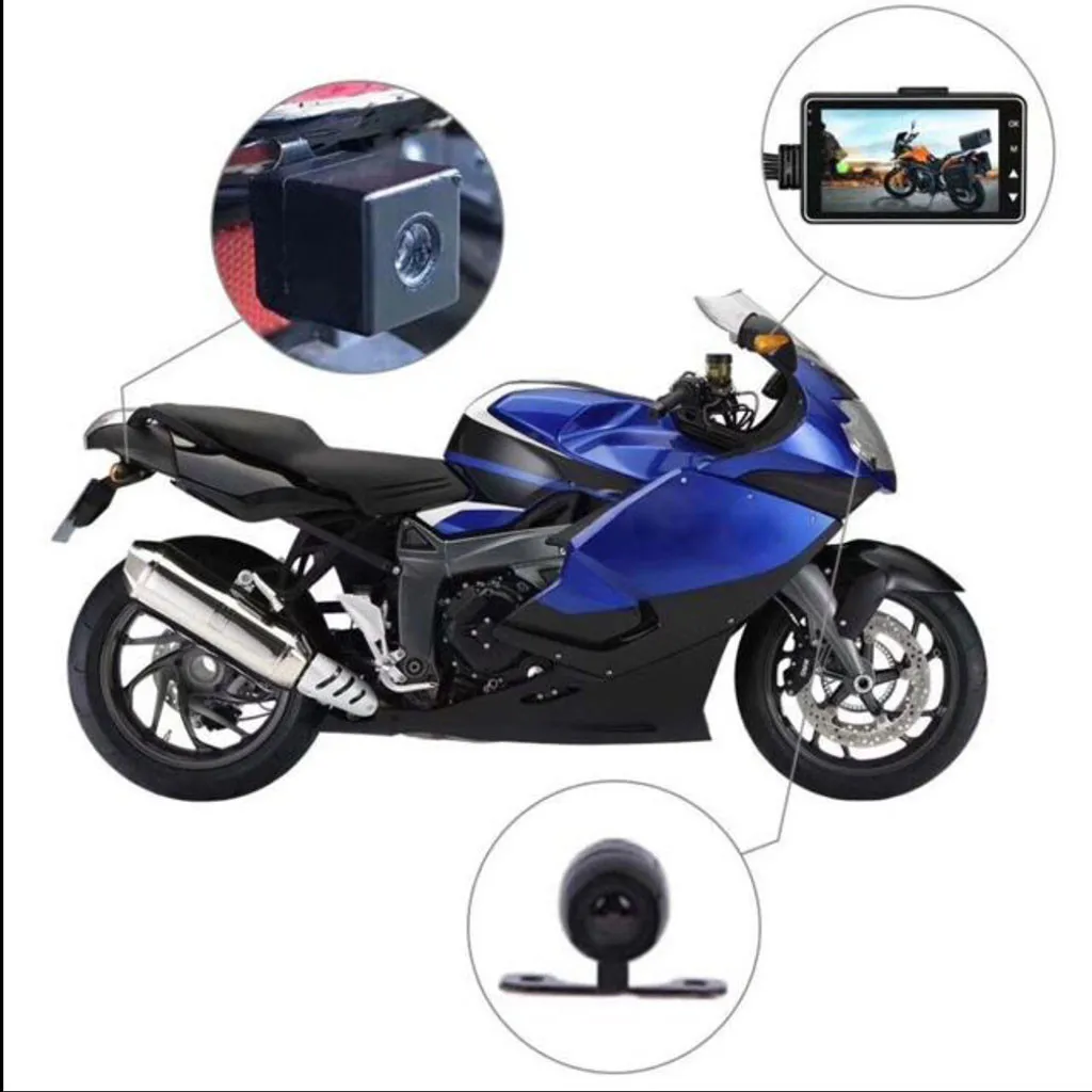 FHD 1080P Водонепроницаемая Wi-Fi камера " мотоциклетный видеорегистратор Передняя и задняя двойная камера для вождения видеорегистратор мото велосипед HD