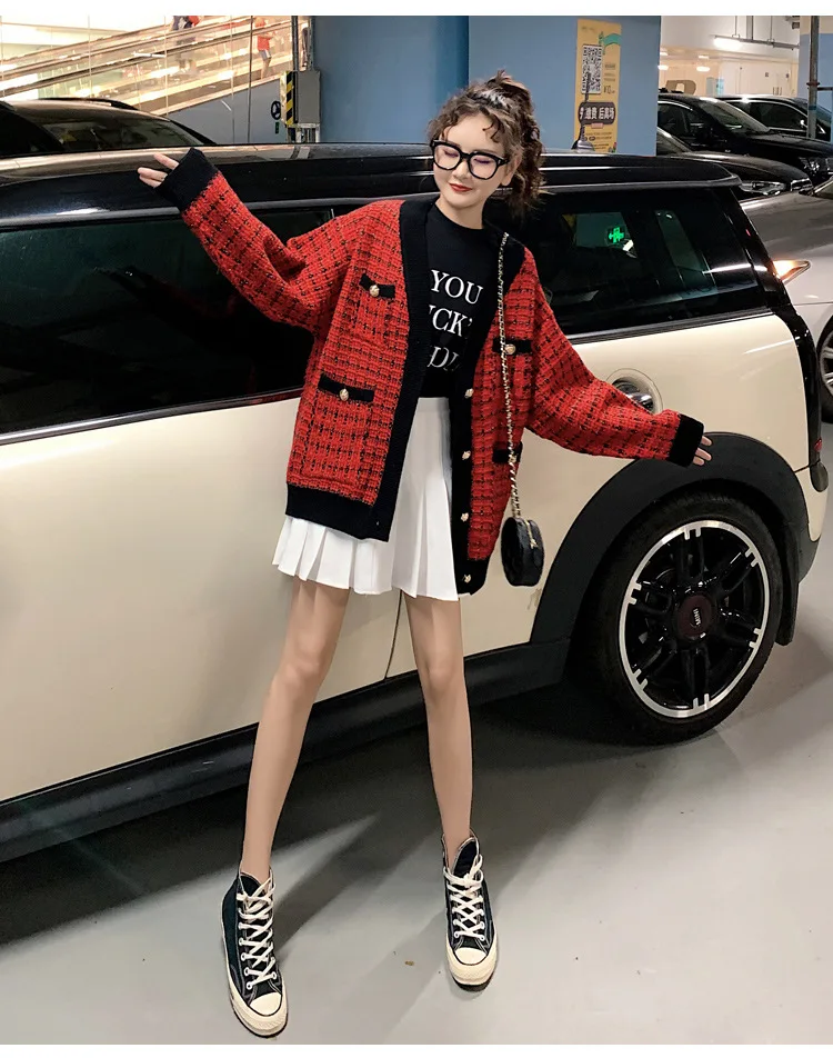 Liangsi вязаный кардиган для фотосессии, женское платье, осень, стиль, корейский стиль, Дебютант, онлайн, знаменитостей, свободный крой, Lazin