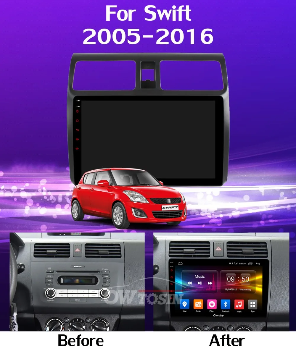 Sale Ownice 10.1" K1 K3 K5 K6 Android Car DVD Player For Suzuki Swift 2005-2018 GPS Radio Stereo 4G ADAS DSP CarPlay 360° Panoramic 8