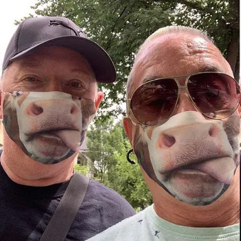 

Fashion Funny Animal Printed Mask Dustproof Windproof Exaggerated Funny Printed Mouth Mask Washable Reusable Face Mask Masque