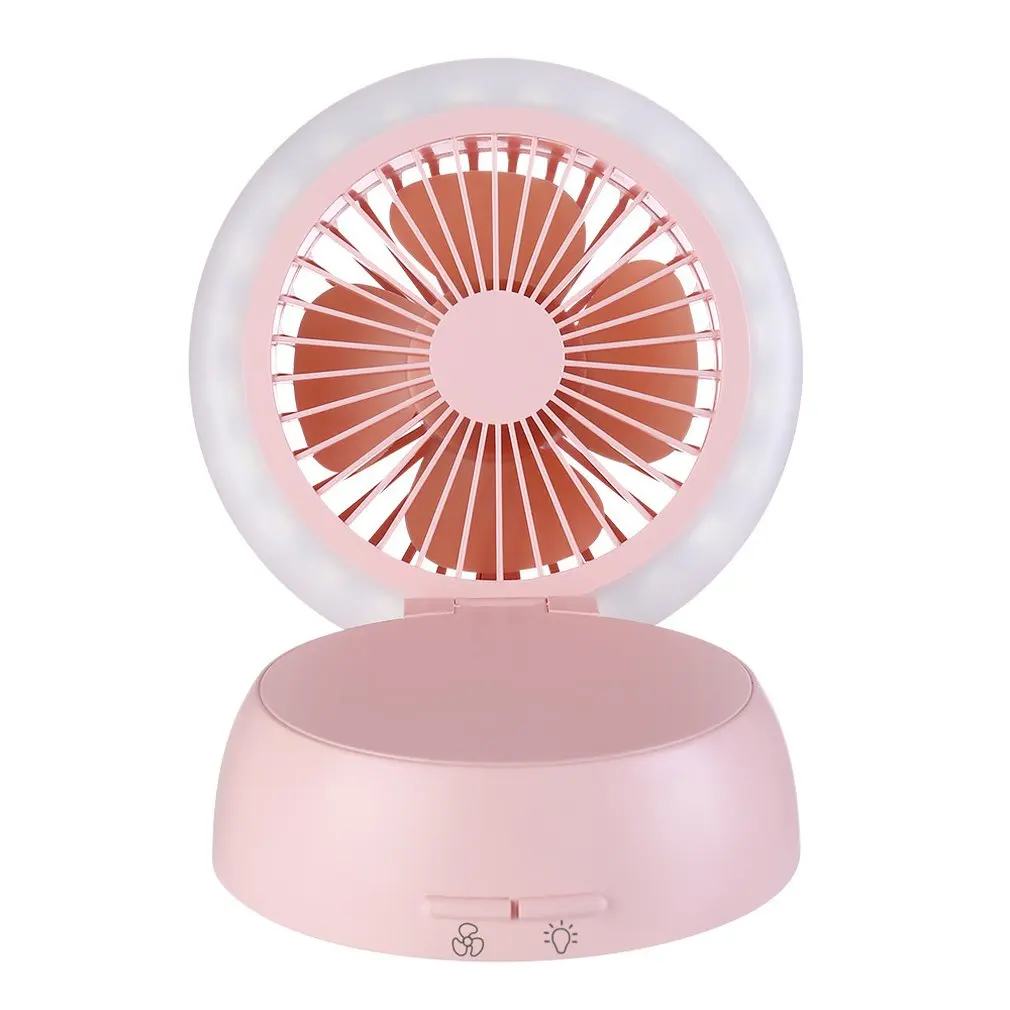 Mushroom Lamp Fan Mini Night Light Usb Charging Office Desktop Portable Desktop Mute Small Fan Fashion