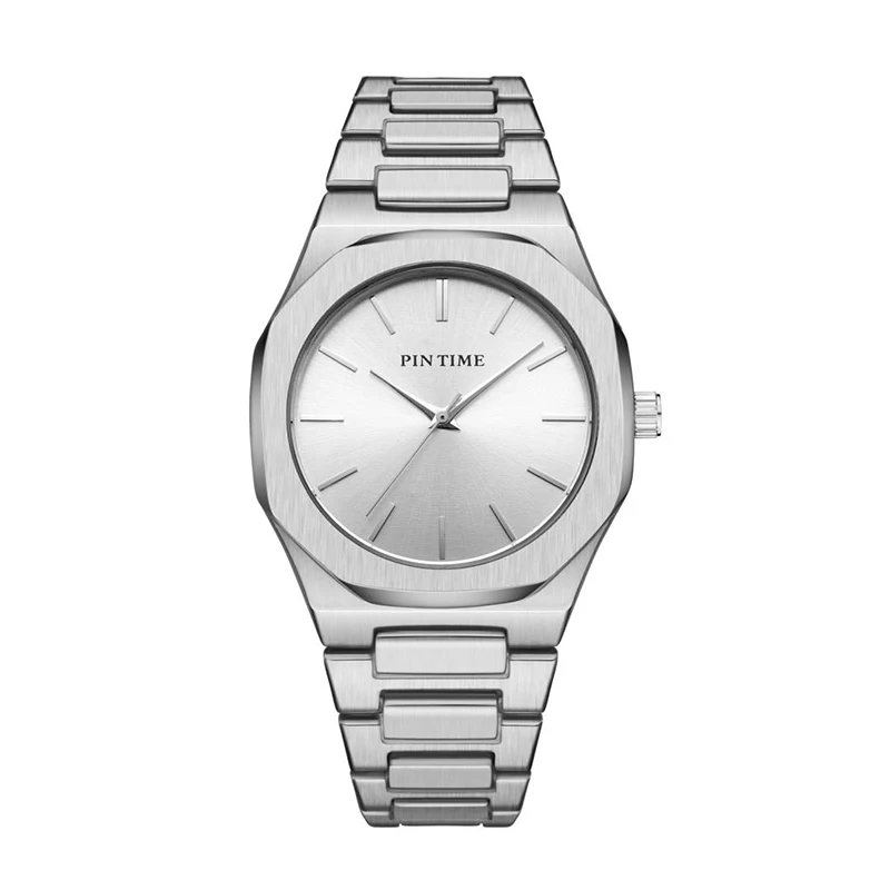 Silver White Простые мужские часы Топ бренд класса люкс золотые Стальные кварцевые наручные часы водонепроницаемые мужские повседневные часы relogio masculino montre homme - Цвет: Silver White
