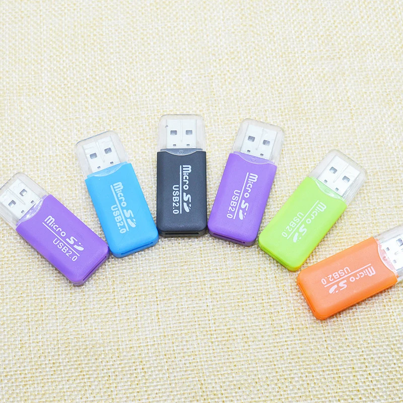 Пластиковый мини портативный случайный цвет USB OTG кард-ридер для универсального Micro USB OTG TF/SD кард-ридер для удлинителя телефона - Цвет: random color