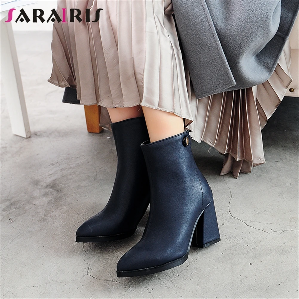 

SARAIRIS Large Size 32-43 New Arrivals 2019 Add Fur Warm Winter Boots Women Shoes Woman Zipper Party Wedding Shoes Women Boots