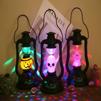 

Plastics Halloween Hand Torch Decorative Stand Skull Pumpkin Bat Night Light Gift Bar KTV Halloween Party Decorations