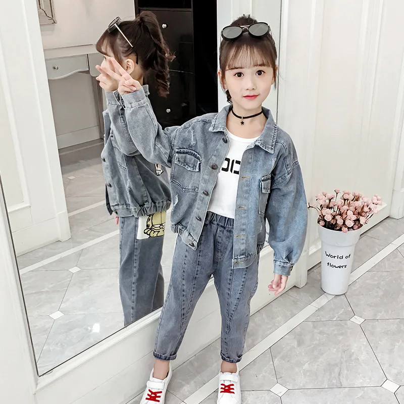 

Set New Style Girls 2019 Autumn Clothing Children Korean-style Love Expression Two-Piece Set 2-Piece Online Celebrity Spring And