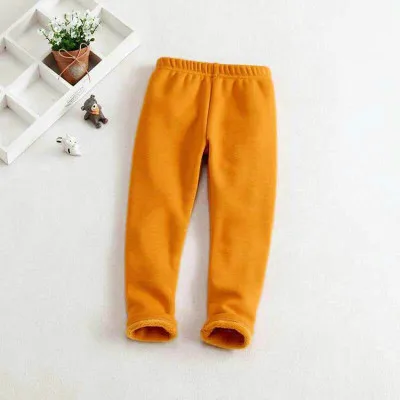 CS yellow Г. Новые осенне-зимние леггинсы для девочек корейские модные утепленные бархатные штаны с принтом для девочек От 2 до 6 лет Детские штаны - Цвет: CS yellow