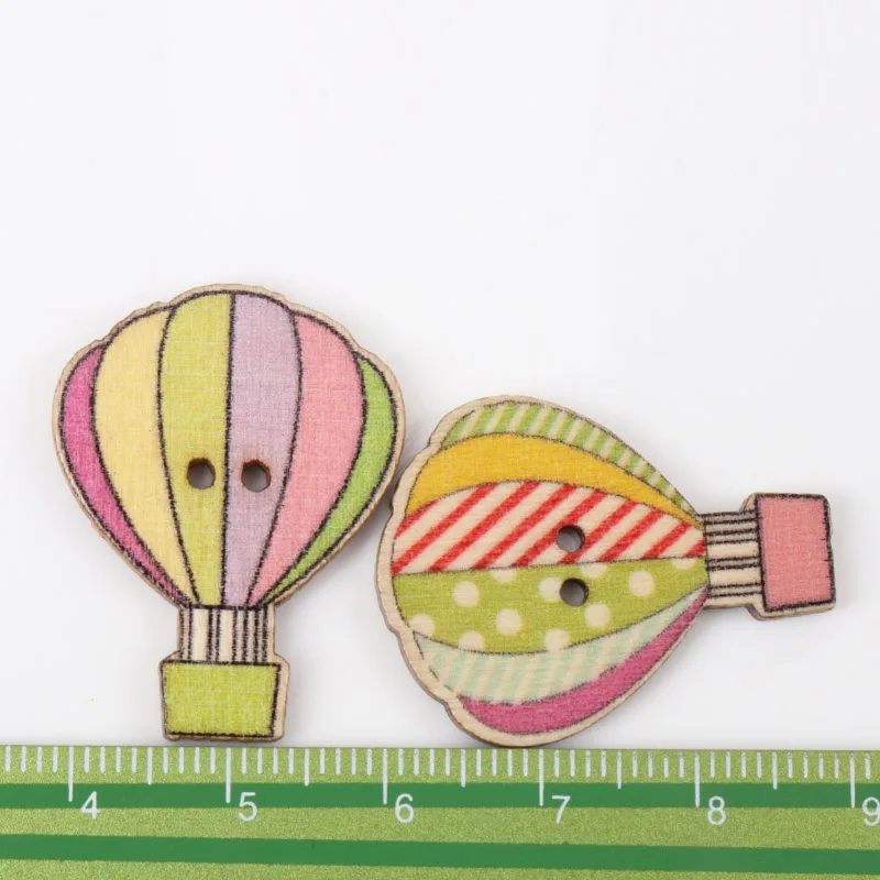 Összecsap hotsale Szellőztet Hőlégballon mintás diy Fa- Szállodai küldönc botones handmade kiegészítők dekorációs Összevarrás scrapbooking mesterségek 30x23mm 20db