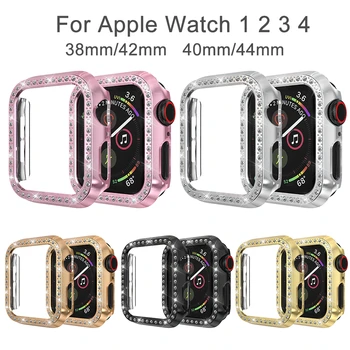 

1Pcs New Luxury Bling Frame Crystal Diamonds Cover Watch Bumper Case For Apple Watch Series 4 3 2 1 for i-Watch Durable Gifts
