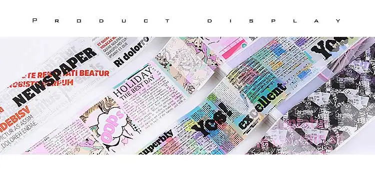 FlorVida 10 шт./компл. модели американского типа Фольга ногтевое искусство, переводные наклейки 4*50 см 10 рулонов ABC газеты ногтей маникюрный набор Дизайн Наклейка