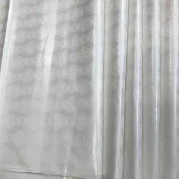 

(10 yards/lot) Pure white bazin riche getzner with tulle lace jacquard Guinea Brocade Fabric African bazin riche fabric for dres