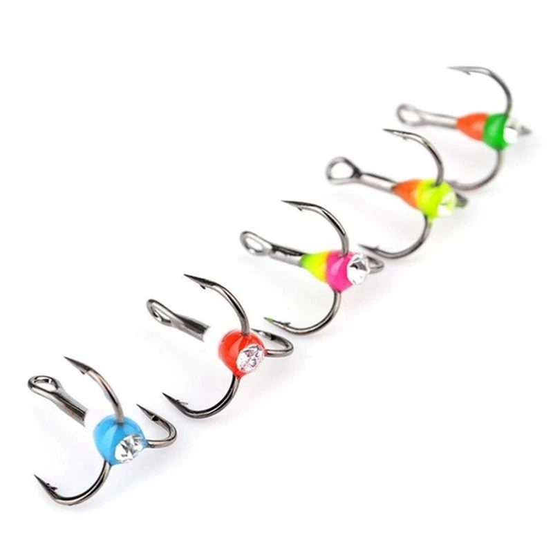 5Pcs Winter Ice Fishing Treble Hook High Carbon Steel Fishing Tackle Tools (Random Color) 5Pcs Winter Ice Fishing Treble Hook High Carbon Steel Fishing Tackle Tools (Random Color)