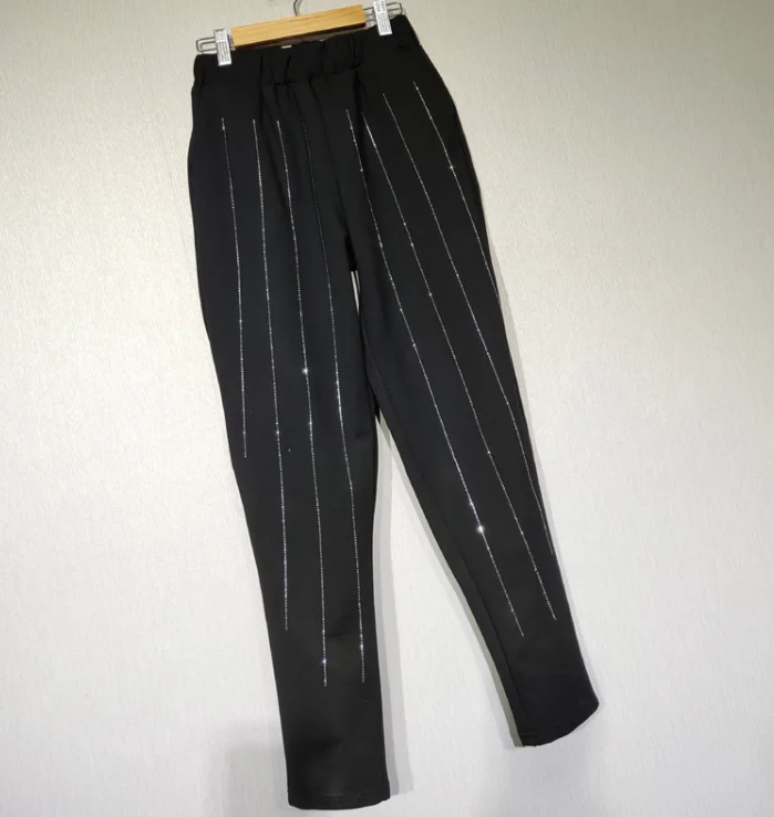 black pants Г., европейский стиль, новая футболка XL хлопковый свитер свободного кроя в римском стиле с круглым вырезом и короткими рукавами - Цвет: black pants
