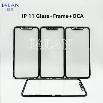 

2pc 4 in 1 Glass with Frame+oca+Eeamesh For IP 11 XR LCD Touch Screen Outer Glass Bezel with OCA Glue Replacement Repair