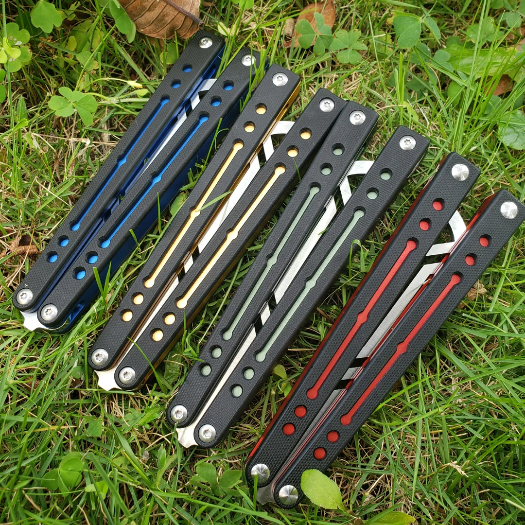 Nautilus Butterfly Knife Trainer Knife Black Channel AluminumG10 Handle