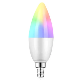 

New Bulb E12 Dimmable Smart WiFi Candle Bulb RGB Light Support Alexa for Google Home