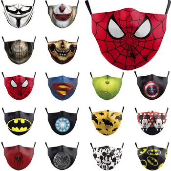 

PM2.5 Face Adult Mask Children Mask Anime Print Spiderman Grimace Mask Reusable Filter Pad Pollution Activated Carbon kids Masks