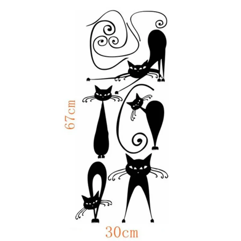5 шт. виниловые наклейки на стену в виде кошки|stickers home decor|decoration for kids roomdecoration |