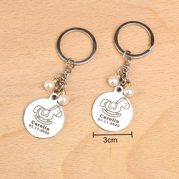

10PCS alloy Personalized names date keychain birthday party gifts for guests wedding kids baby shower souvenirs