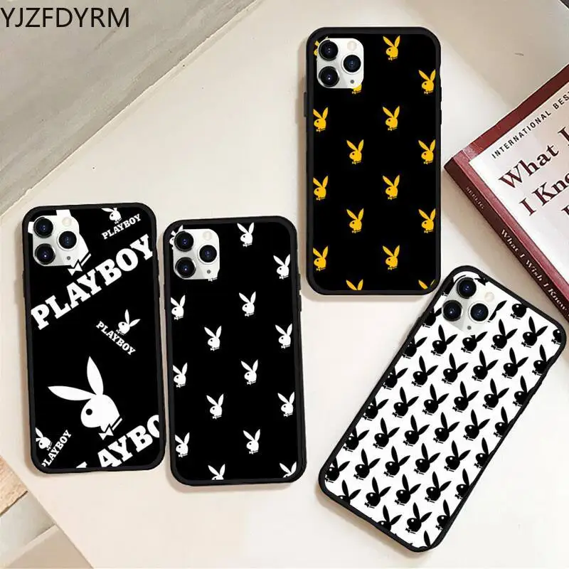 

YJZFDYRM luxury brand rabbit playboye Phone Case Rubber for iPhone 11 pro XS MAX 8 7 6 6S Plus X 5S SE 2020 XR case