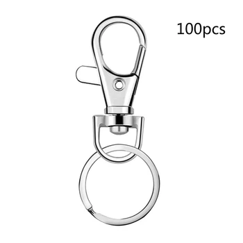 

100Pcs Alloy Lobster Clasps Hooks with Jump Rings DIY Jewelry Making Keychain Accessories