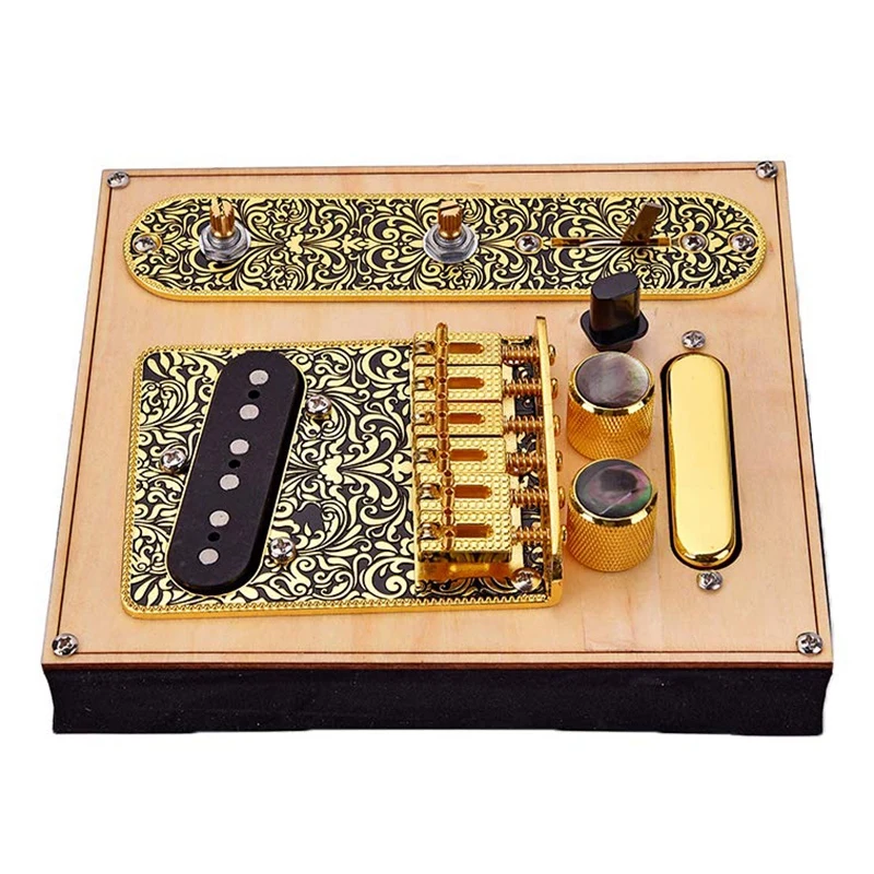 

6 Strings Saddle Bridge Plate, 3 Way Switch Control Plate, Neck Pickup Set for Fender TL Telecaster Electric Guitars Replacement