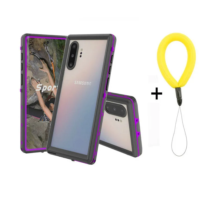 Purple with Strap Note10+ Водонепроницаемый чехол для samsung Note 10 чехол для samsung Note 10 Plus водонепроницаемый чехол для samsung Galaxy Note10 5G чехол - Цвет: Purple with Strap