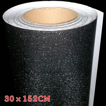 

Vehicle Car Sticker Black Glitter Shiny Film Body PVC Decals DIY Stretchable