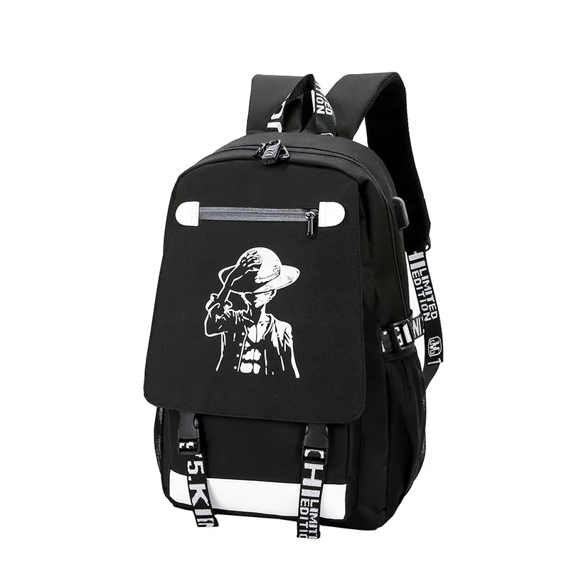 

Computer Bag Middle School Students School Bag Men Night Light USB Outdoor Backpack Korean-style Casual Backpack Customizable