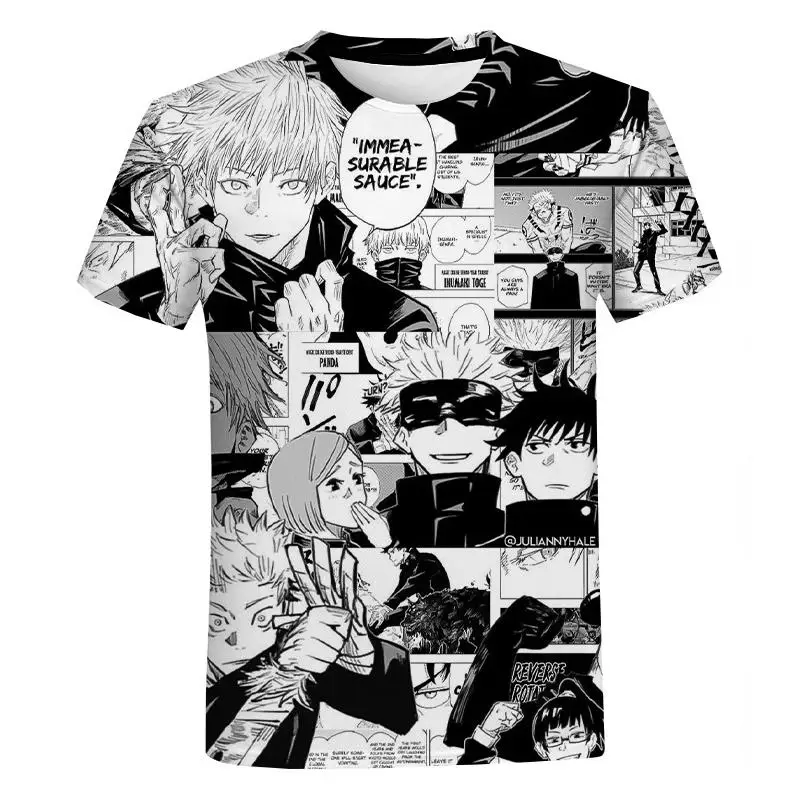 Summer high quality 3d Jujutsu Kaisen manga t-shirts for men creative comfortable anime men's oversized t-shirt boy't top cloth 2