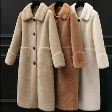 Зимнее пальто женское повседневное свободное однотонное длинное пальто Тедди женское винтажное плюс размер толстые Искусственные меховые куртки Futro 9m3