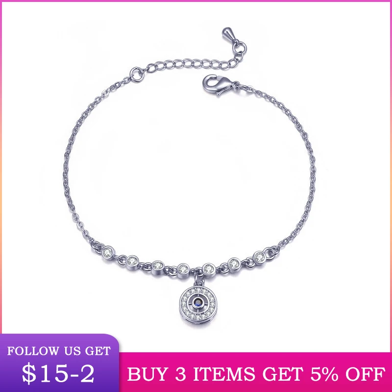 

LByzHan Hot sale Simple Lucky Devil Eye Bracelet For Women Fashion Clear Zircon Bracelet 2020 New Arrival Jewlery CMB117