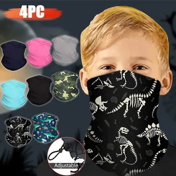 

4PC Kids Adjustable Drawstring Outdoors Neck Face Cover Scarf Bandana MouthMask Washable bandana Reuse Face dropshipping#3