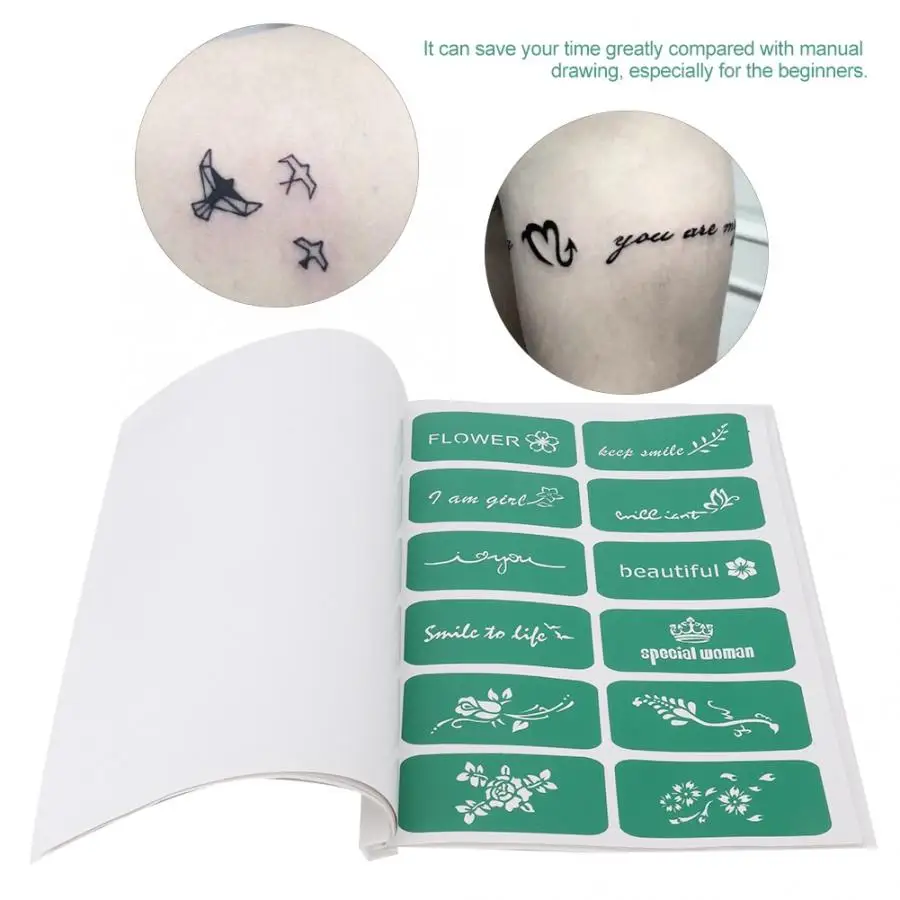 Face Reusable Small Tattoo Stencil Airbrush Temporary Semi-Permanent Templates Tattoo Accessory Makeup