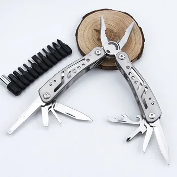 

Portable Outdoor Hand Tools Wire Cutter Screwdriver Knife Saw Multi Pocket Mini Folding Plier With Torque Wrench Head Set