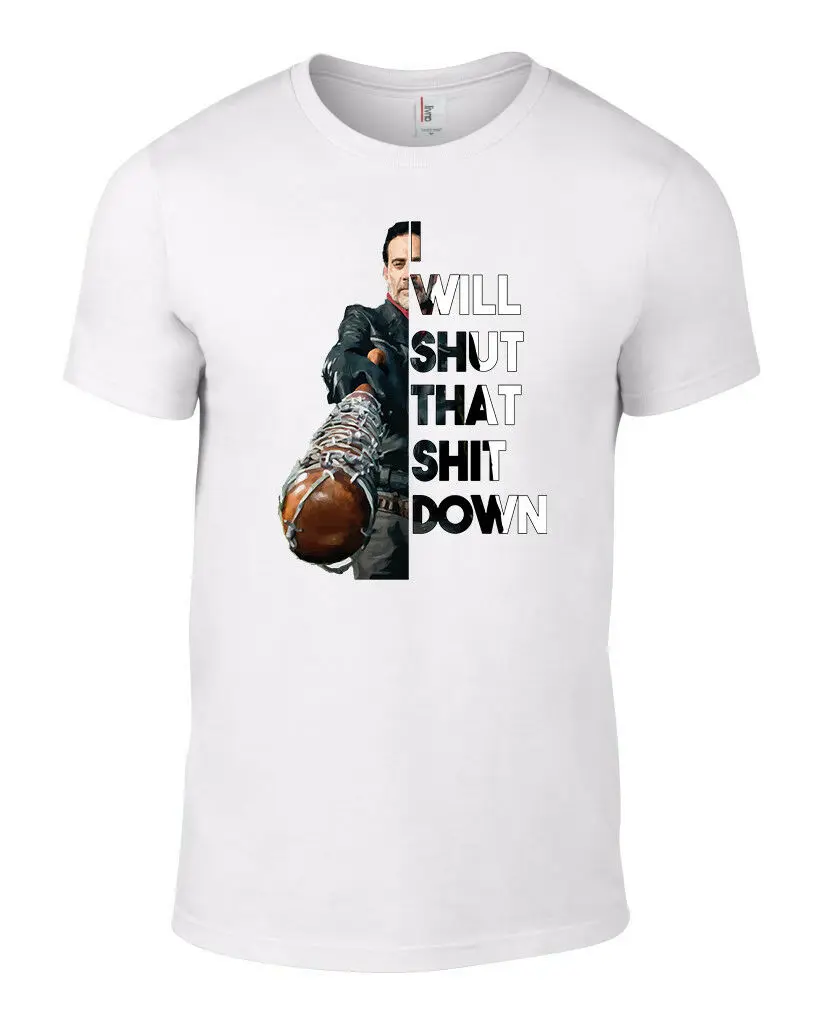 Белая футболка ниган люциль TWD Ходячие мертвецы Санта-Клаус Рик AMC зомби Неган на