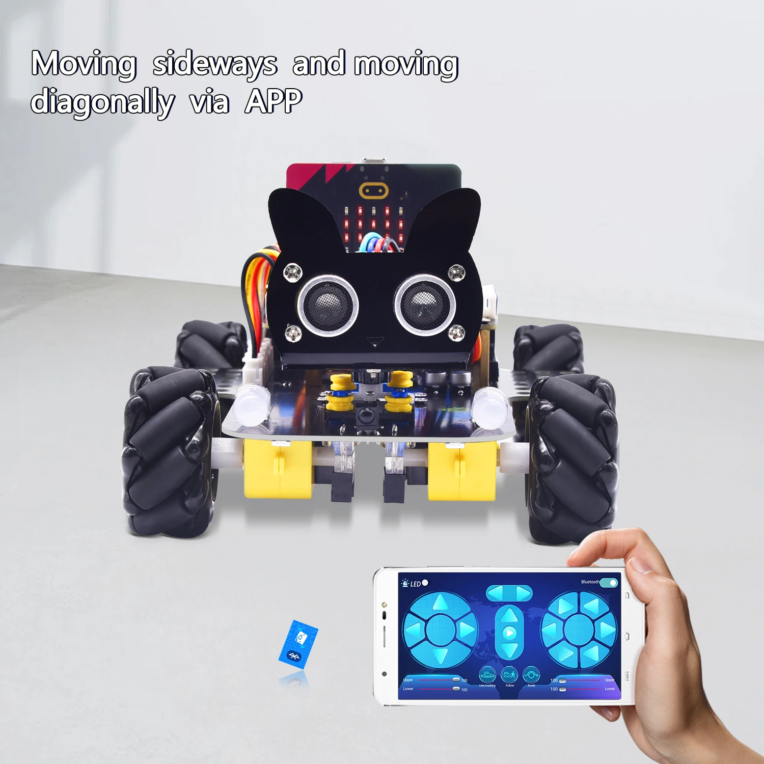 Keyestudio Mecanum Wheel Robot Micro:bit Robot Car Diy Electronic Kit Support APP Control and Make Code program