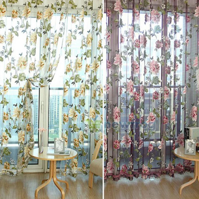 Luxury 3D Window Curtains Fabric Tulle Sheer Curtains Chinese Textile Flower Embroidered Home Flat Window Living Room Floral