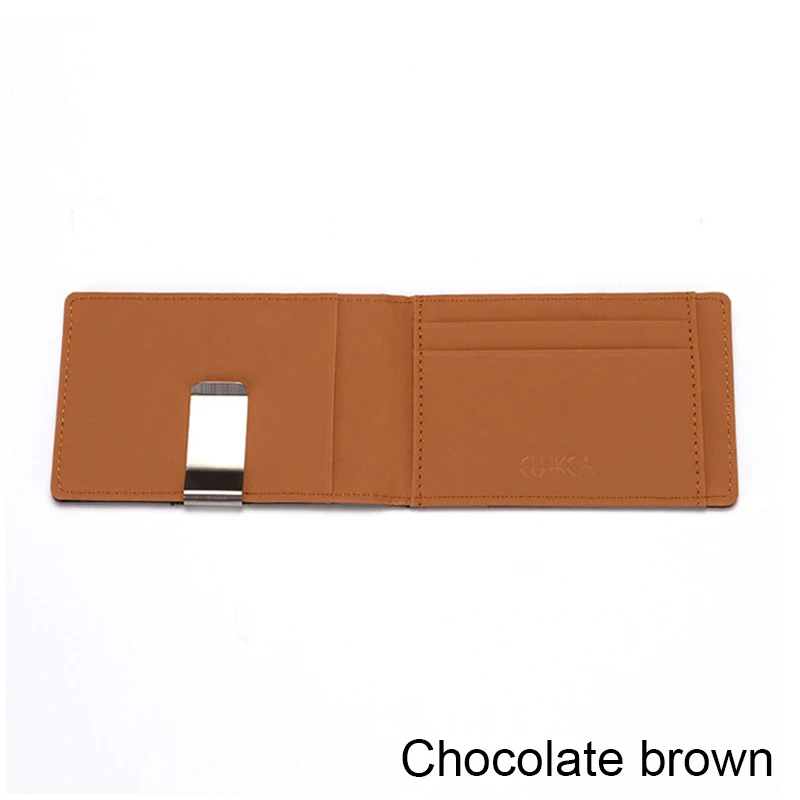 chocolate brown Новинка, мужской кошелек, RFID, кража, карта, однотонный, кошелек, ПУ, маленький, кошелек, безопасность, роскошный, короткий, для хранения, кошелек, зажим, Dinero - Цвет: chocolate brown