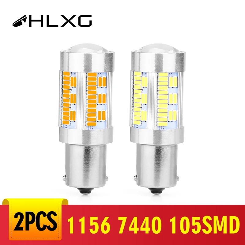 2 шт. BA15S P21W BAU15S PY21W 1156 Led T20 7440 лампы автомобильная поворотная сигнальная лампа белого и желтого цвета авто светильник 12 в Led обратный светильник хвост лампы